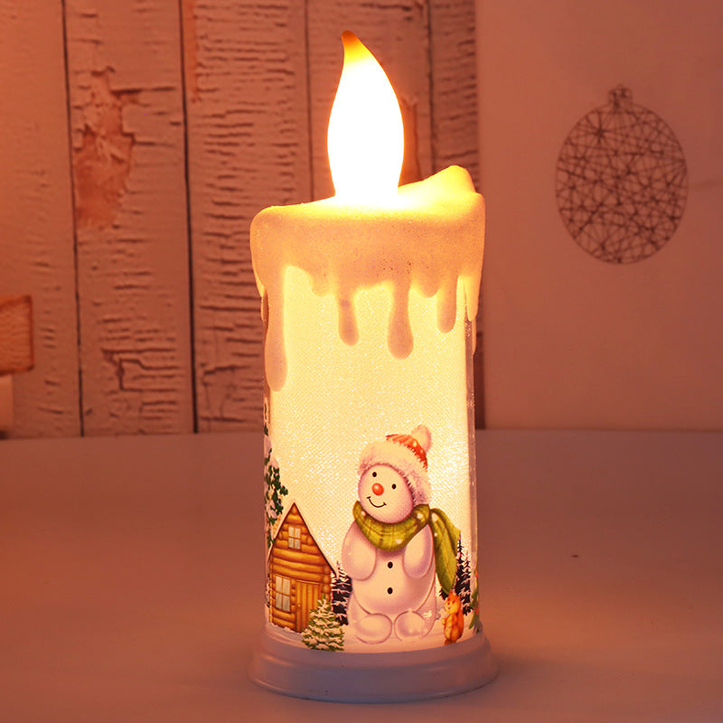 Christmas decoration candle light LED simulation flame candle Santa Claus snowman decoration night light