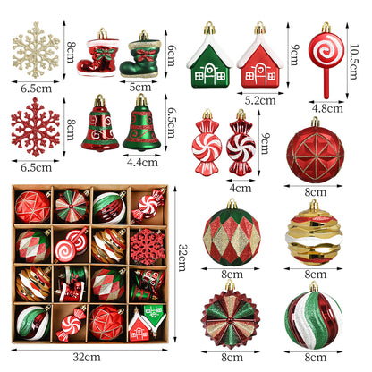 Christmas decorations, plastic balls, holiday party decorations, pendants, Christmas ball sets