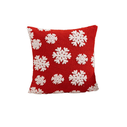 Christmas Pillow Cover (Excluding Pillow Core) Snowflake Velvet Jacquard Christmas Tree Elk Festival Decoration