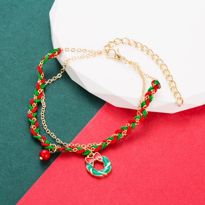 Christmas Originality Santa Claus Elk Garland Bell Christmas Bracelet Versatile High Quality Handwear