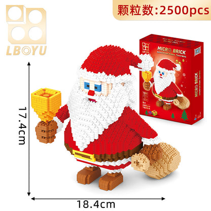 Compatible With Lego Toys Small Pellet Building Blocks Santa Claus Sleigh Elk Christmas Gifts