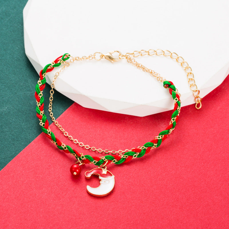 Christmas Originality Santa Claus Elk Garland Bell Christmas Bracelet Versatile High Quality Handwear