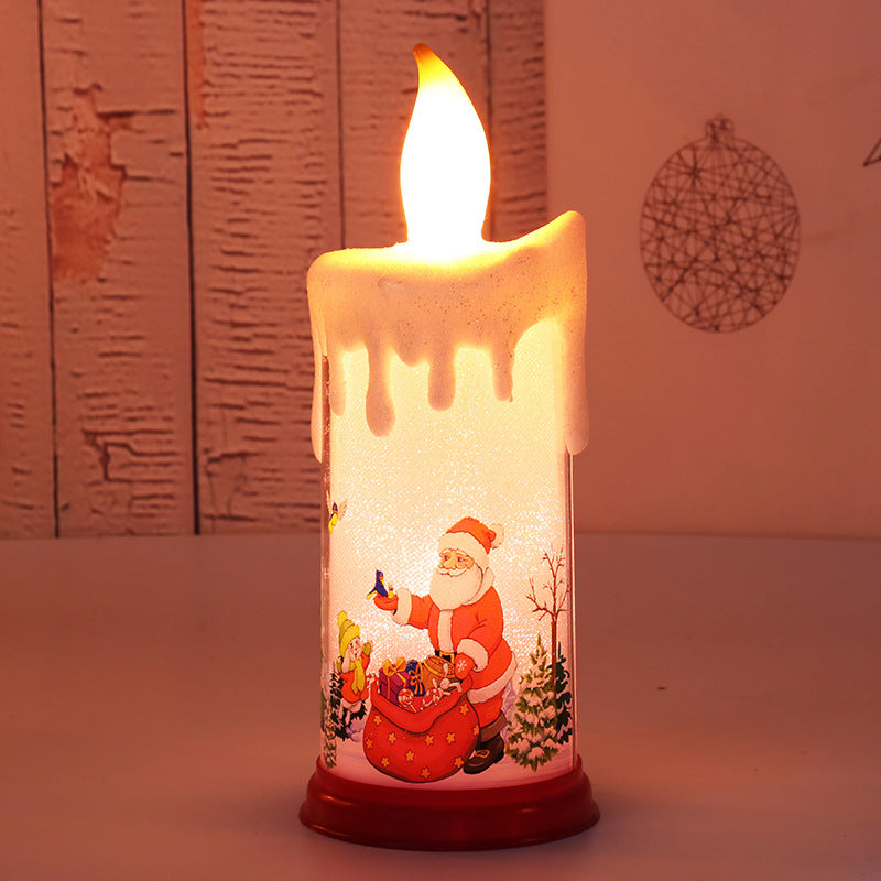 Christmas decoration candle light LED simulation flame candle Santa Claus snowman decoration night light