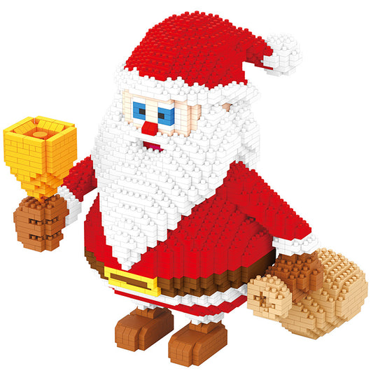 Compatible With Lego Toys Small Pellet Building Blocks Santa Claus Sleigh Elk Christmas Gifts