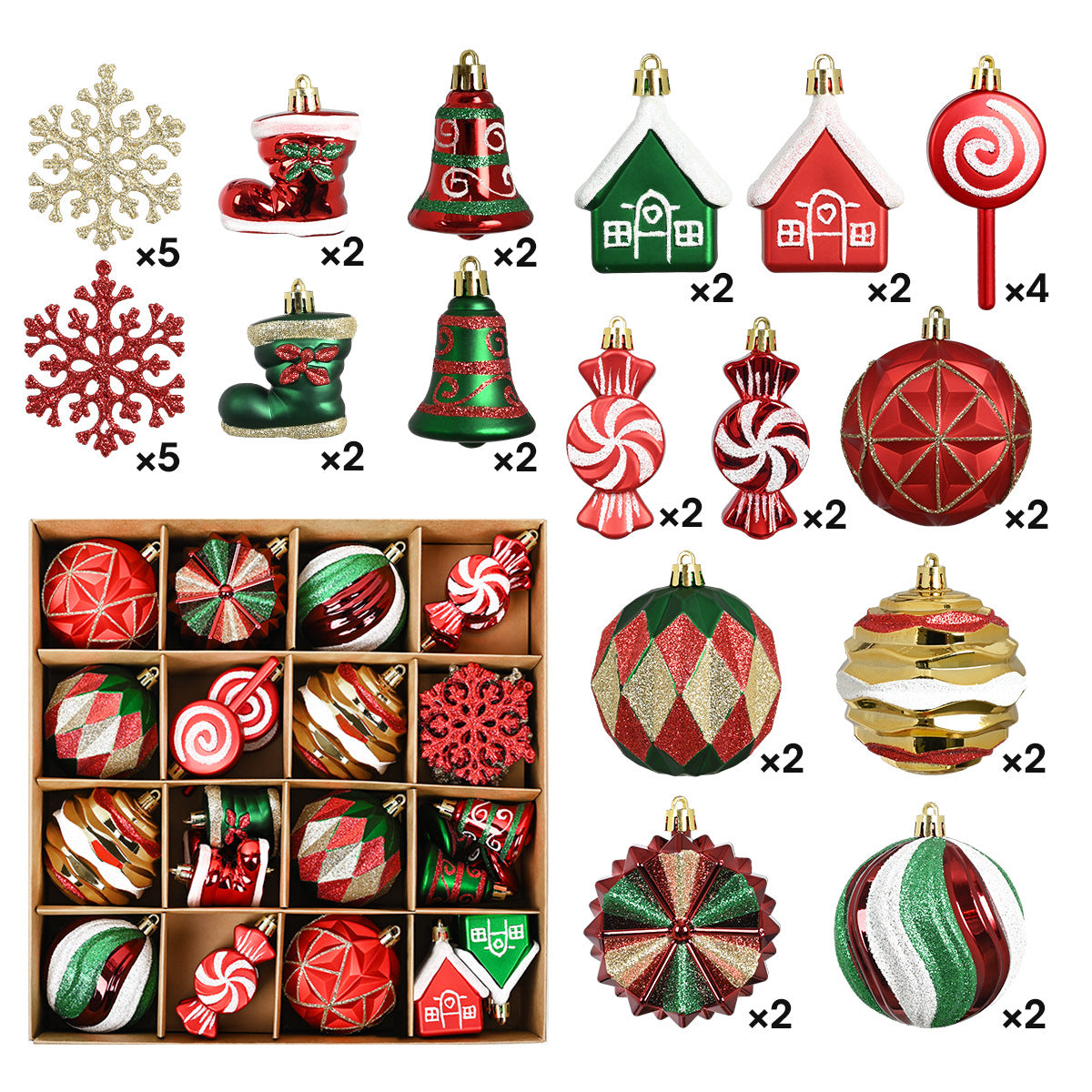 Christmas decorations, plastic balls, holiday party decorations, pendants, Christmas ball sets