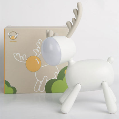 Cartoon Deer Night Light USB Charging With Sleeping Silicone Led Elk Light Children's Student Desk Reading Lamp