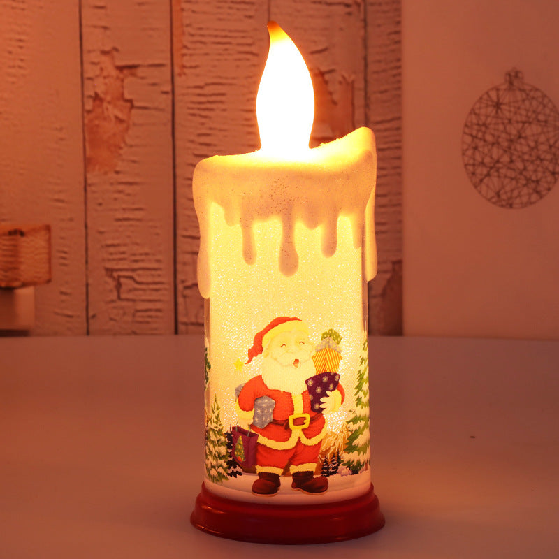 Christmas decoration candle light LED simulation flame candle Santa Claus snowman decoration night light