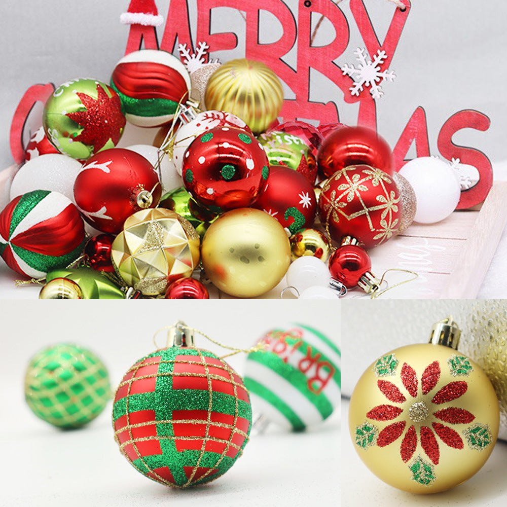 Christmas decoration 6cm electroplated plastic ball shaped painted Christmas ball gift Christmas tree pendant