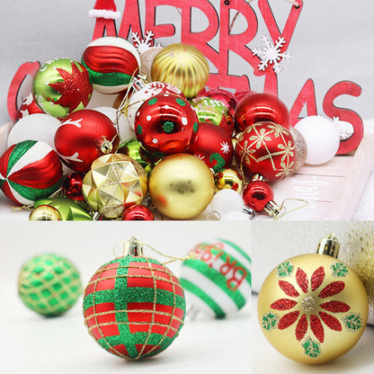 Christmas decoration 6cm electroplated plastic ball shaped painted Christmas ball gift Christmas tree pendant