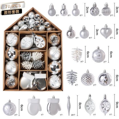 House shaped set, kraft paper box, Christmas ball, Christmas gift set, various sizes of Christmas tree decoration set