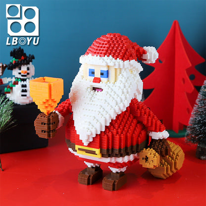 Compatible With Lego Toys Small Pellet Building Blocks Santa Claus Sleigh Elk Christmas Gifts