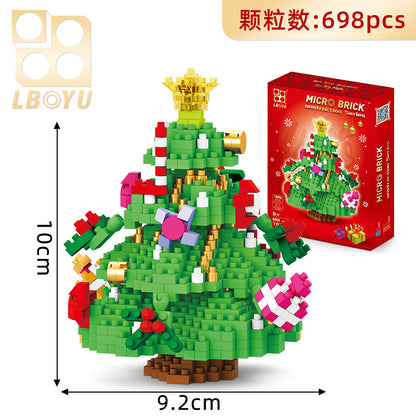 Compatible With Lego Toys Small Pellet Building Blocks Santa Claus Sleigh Elk Christmas Gifts