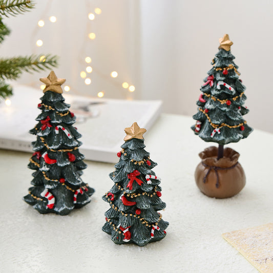 Christmas resin mini Christmas tree ornament desktop small ornament Christmas gift Christmas decoration