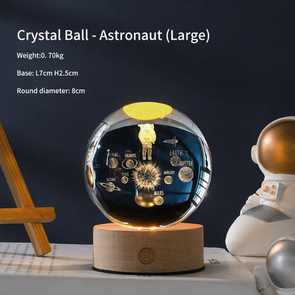 Creative Luminous Crystal Ball Galaxy Night Light Decoration 3D Laser Carved Crystal Ball For Girlfriend's Birthday Gift