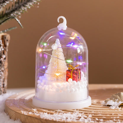 Children's Glowing Tree Silver Flower Gift Night Light Desktop Christmas Tree Snow Scene Decoration