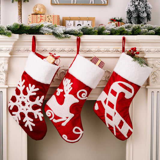 Christmas Decoration Products Creative Snowflake High end Christmas Socks Red Gift Socks Gift Bag