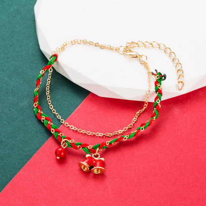 Christmas Originality Santa Claus Elk Garland Bell Christmas Bracelet Versatile High Quality Handwear