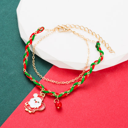 Christmas Originality Santa Claus Elk Garland Bell Christmas Bracelet Versatile High Quality Handwear