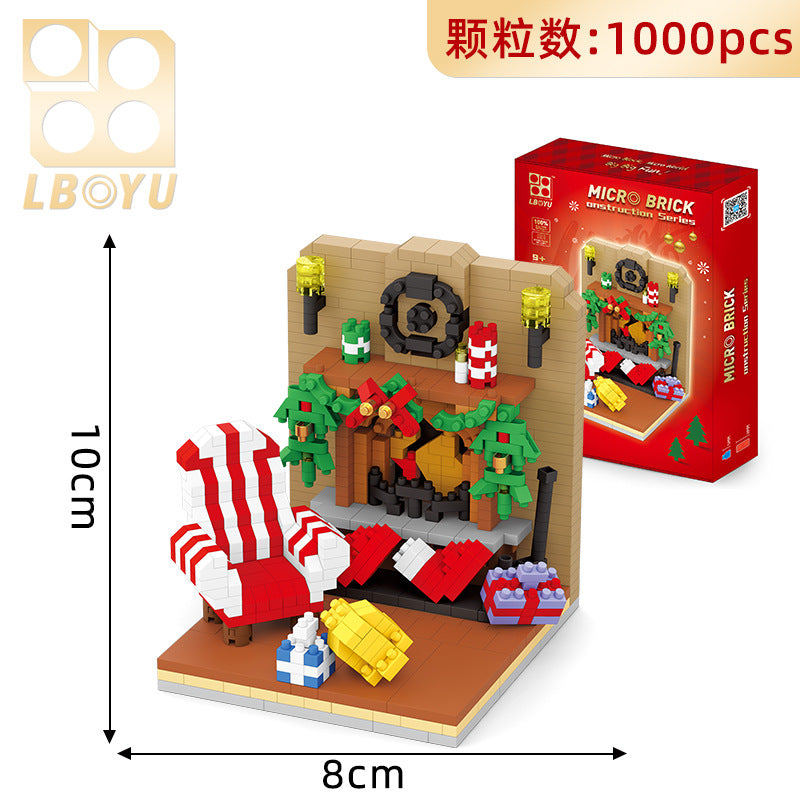 Compatible With Lego Toys Small Pellet Building Blocks Santa Claus Sleigh Elk Christmas Gifts