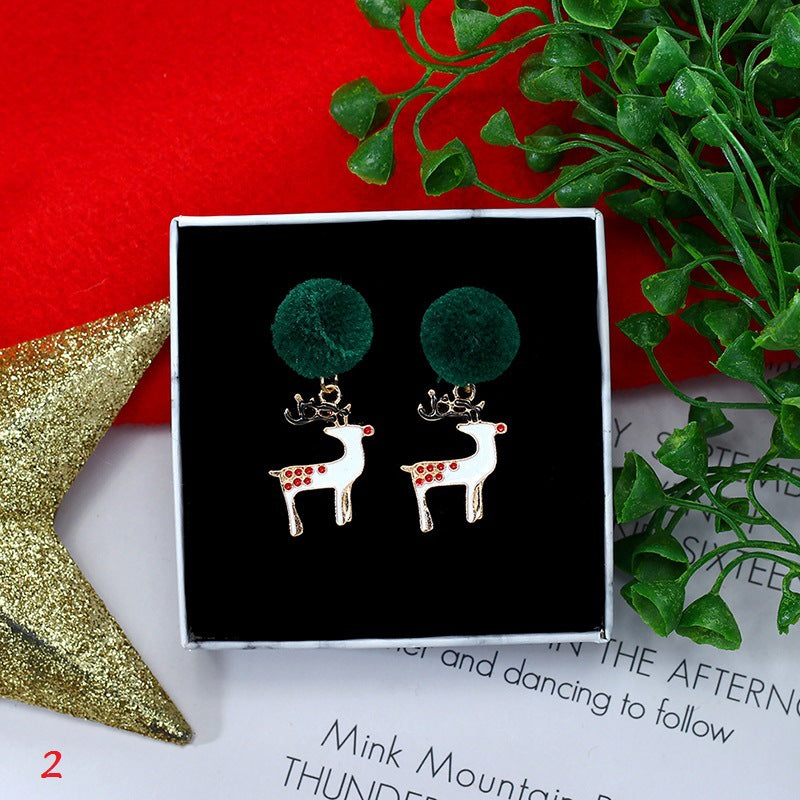 Christmas Old Man Snowflake Earrings