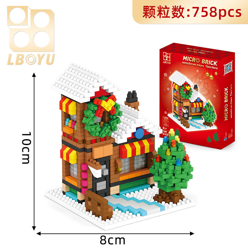 Compatible With Lego Toys Small Pellet Building Blocks Santa Claus Sleigh Elk Christmas Gifts