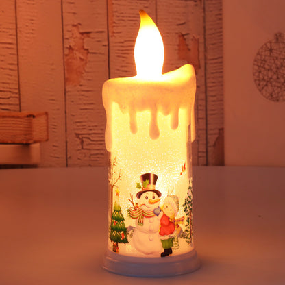 Christmas decoration candle light LED simulation flame candle Santa Claus snowman decoration night light